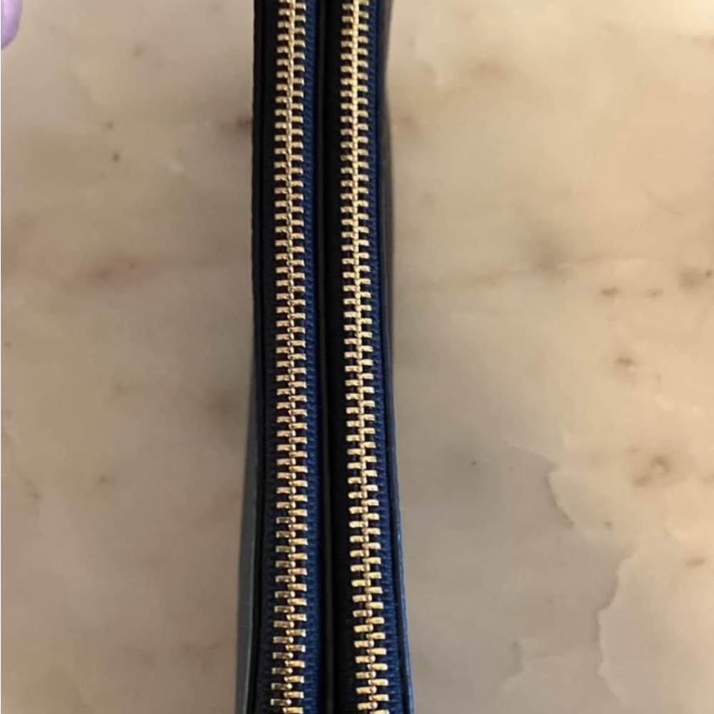 Coach Navy & Gold Zip Wristlet Wallet - Picture 2 of 5